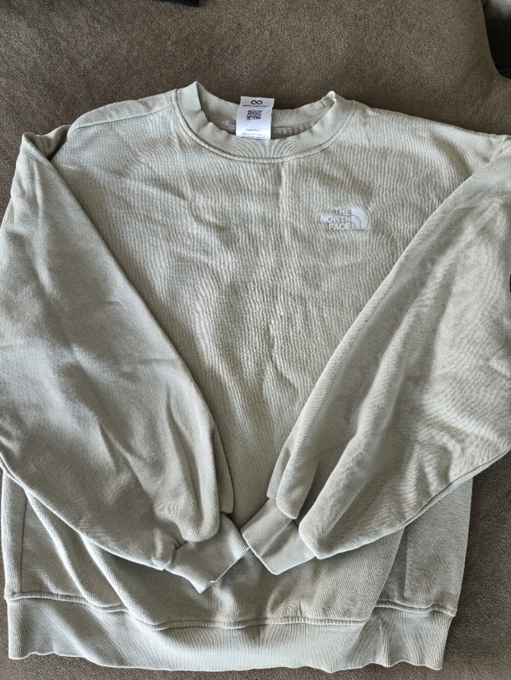 The North Face Sage Green Ribbed Crew Sweatshirt
